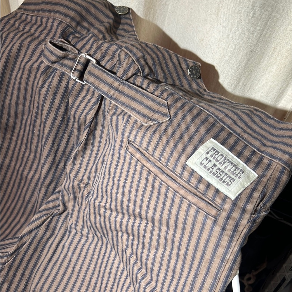 Striped Black&Brown Men's Pants - Picture 3 of 4